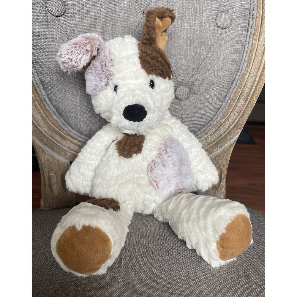 Mary Meyer Marshmallow Reggie Pup Brown White Soft Toy, 14" Dog Plush Spots